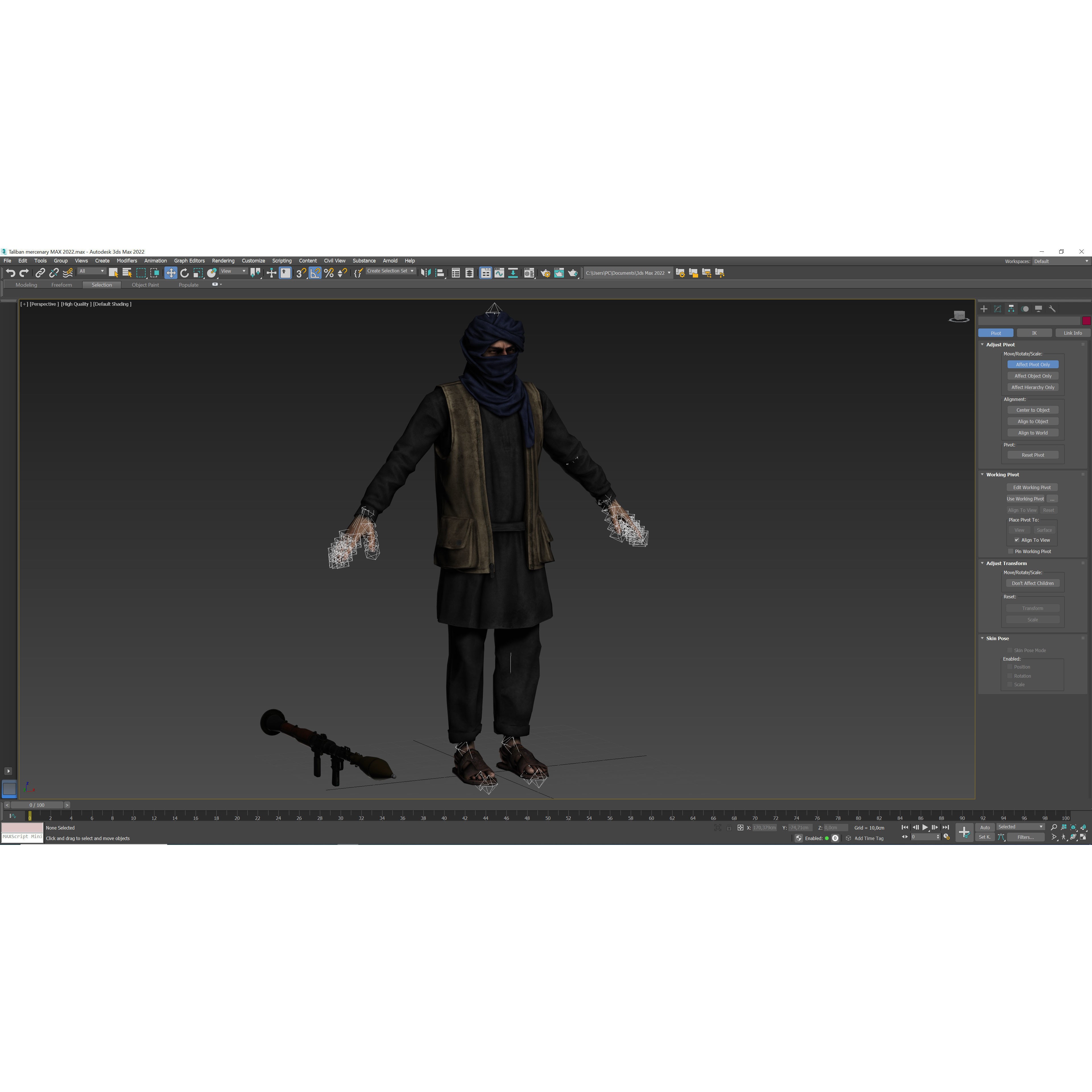 Taliban Mercenary - Low-Poly Game-Ready 3D Model - View 18