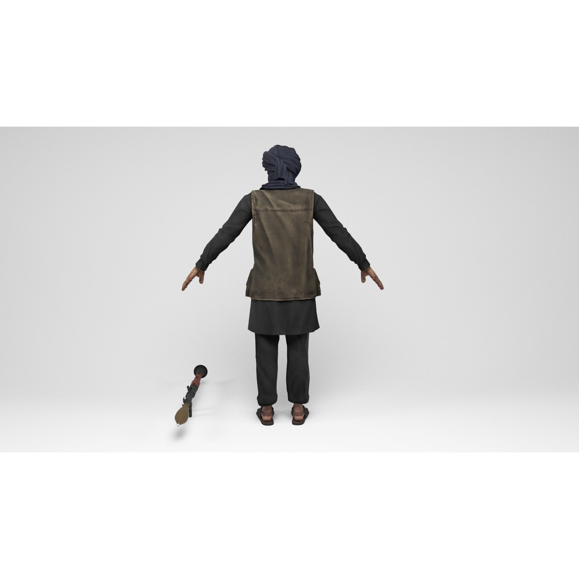 Taliban Mercenary - Low-Poly Game-Ready 3D Model - View 5