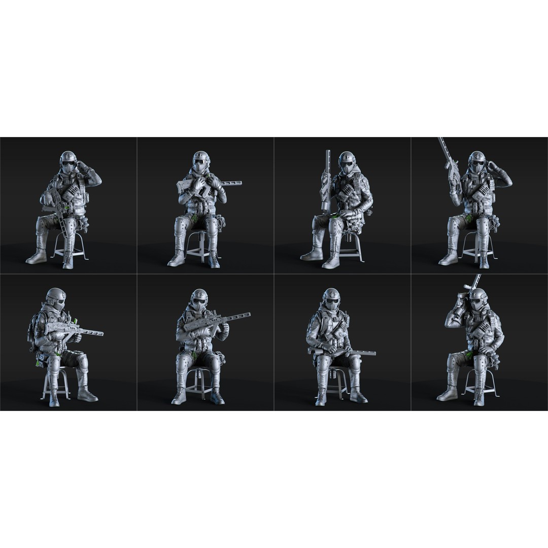Soldier 3D Model – Urban Division High-Quality Poses, OBJ