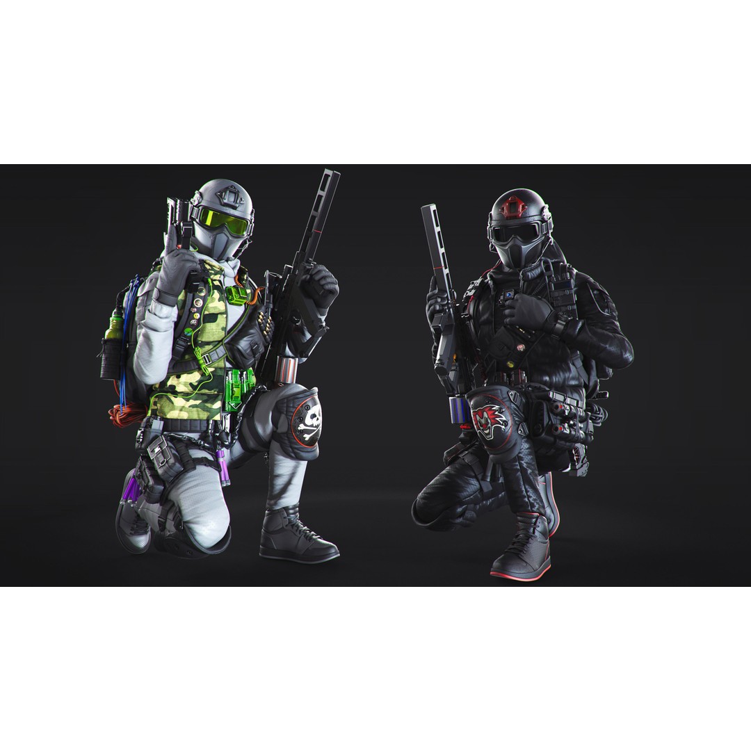 Soldier 3D Model – Urban Division High-Quality Poses, OBJ - View 6