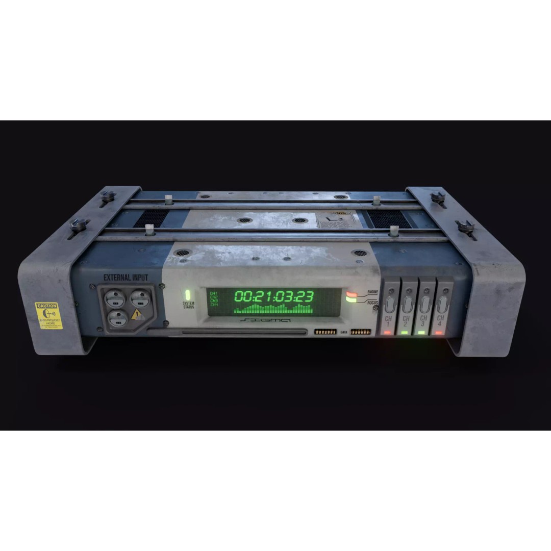 SCIFI Device 3D Model – Low Poly Futuristic Artifact, FBX/OBJ - View 3