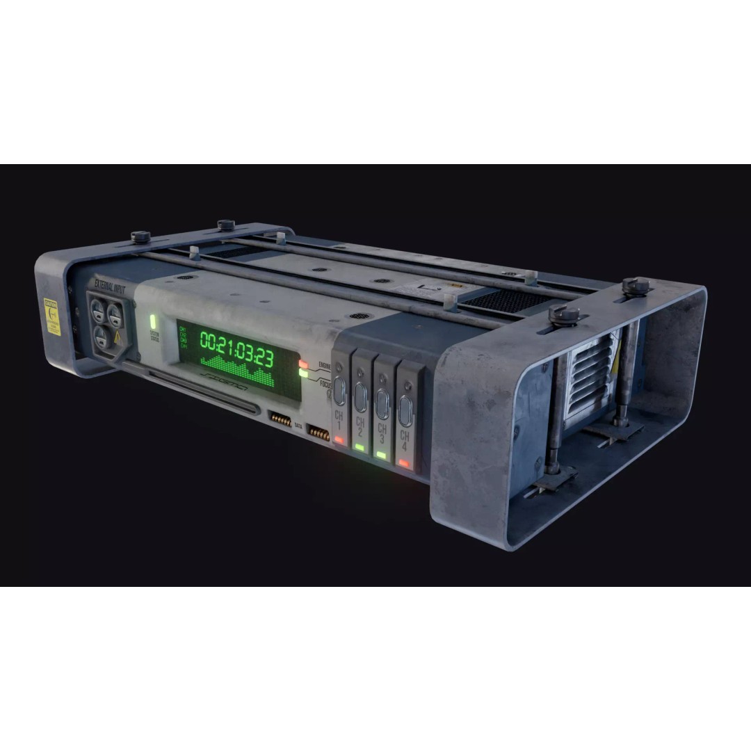 SCIFI Device 3D Model – Low Poly Futuristic Artifact, FBX/OBJ - View 4