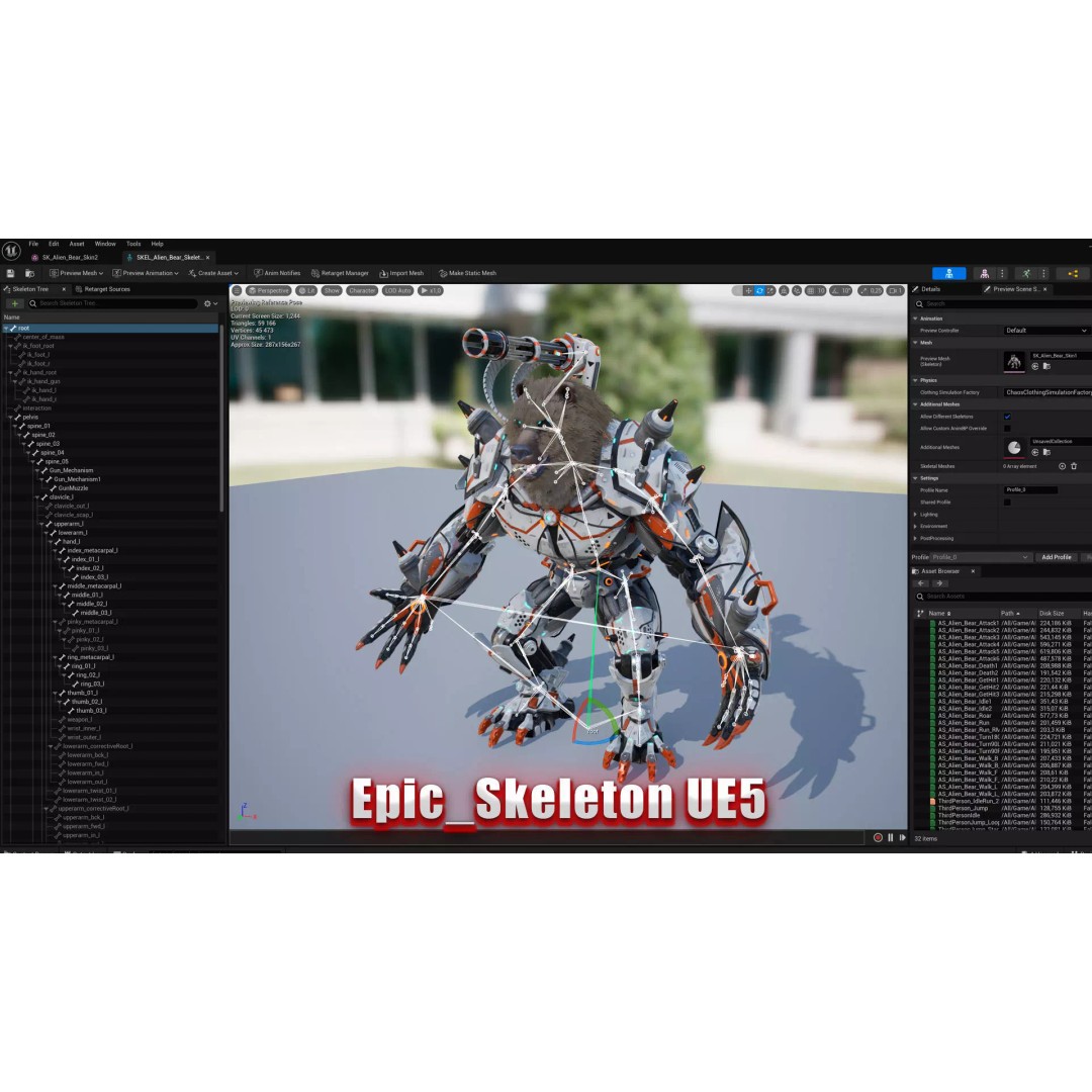 Alien Bear 3D Model – Low Poly Game-Ready Character, FBX, UE4/UE5 - View 10