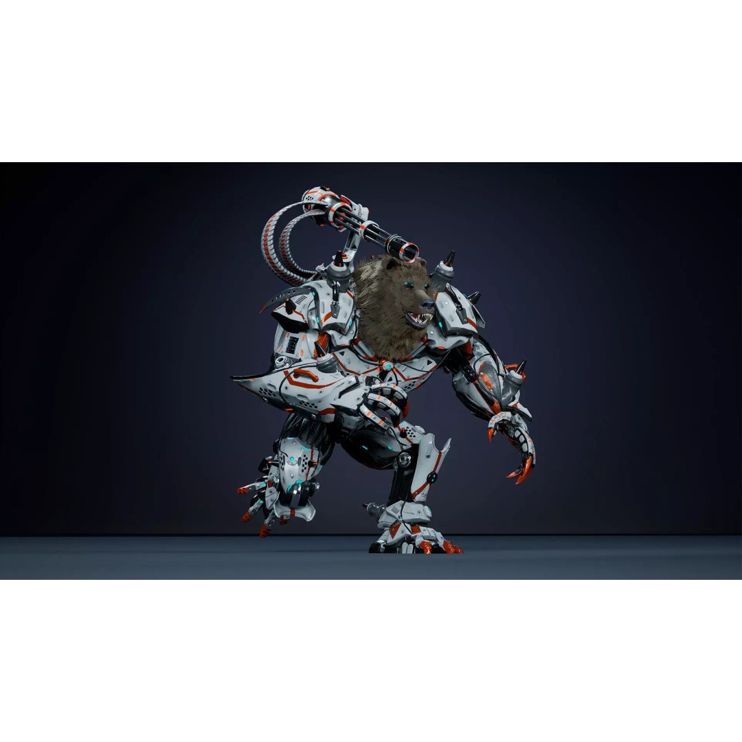 Alien Bear 3D Model – Low Poly Game-Ready Character, FBX, UE4/UE5 - View 11
