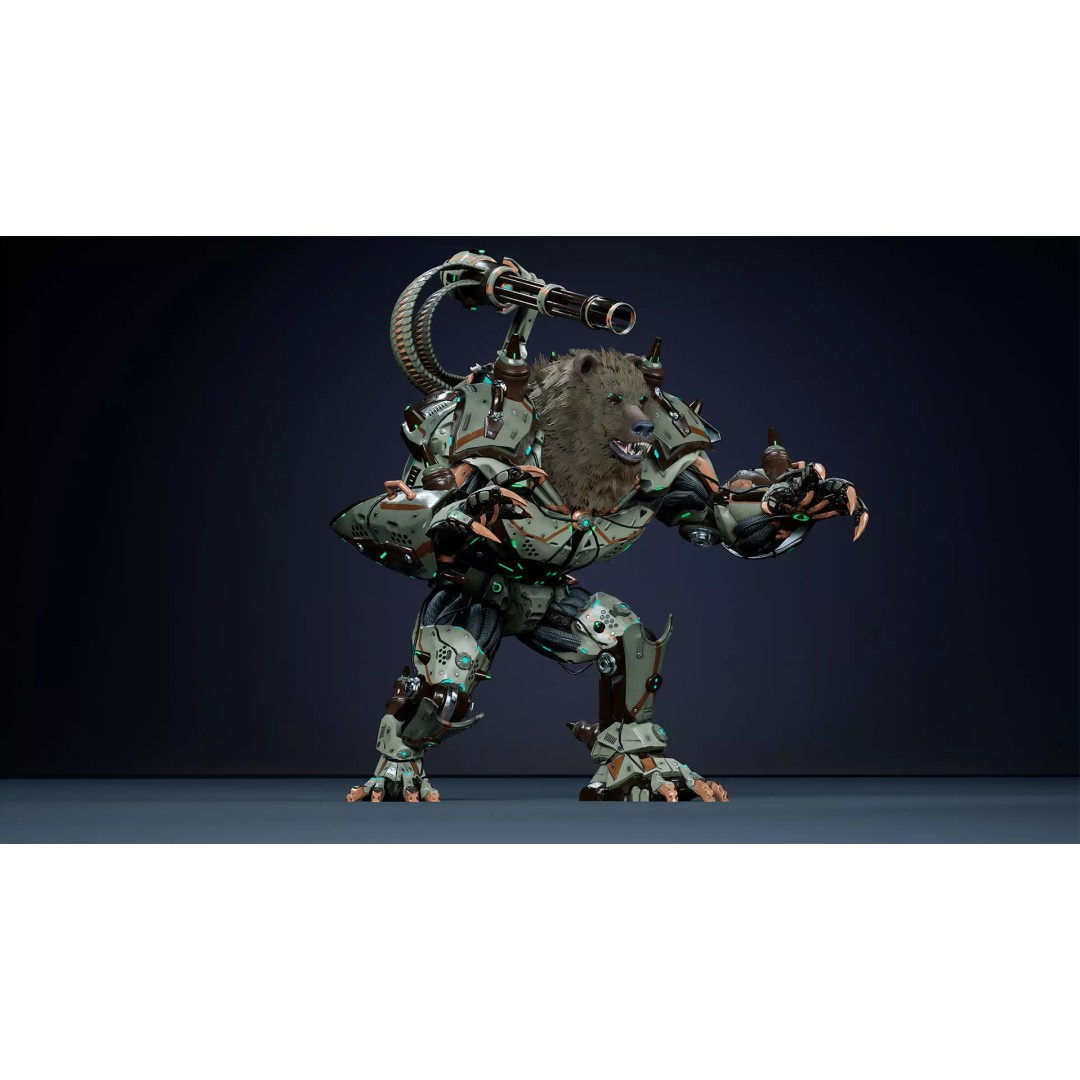 Alien Bear 3D Model – Low Poly Game-Ready Character, FBX, UE4/UE5 - View 13