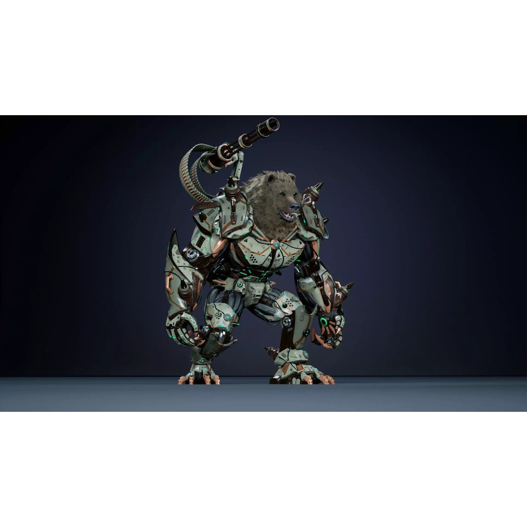 Alien Bear 3D Model – Low Poly Game-Ready Character, FBX, UE4/UE5 - View 15