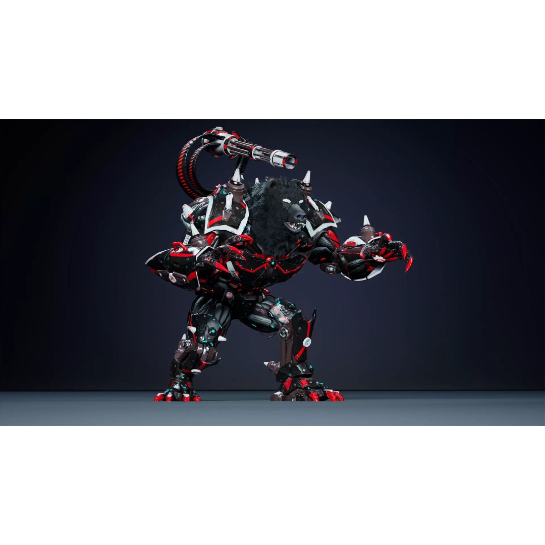 Alien Bear 3D Model – Low Poly Game-Ready Character, FBX, UE4/UE5 - View 17