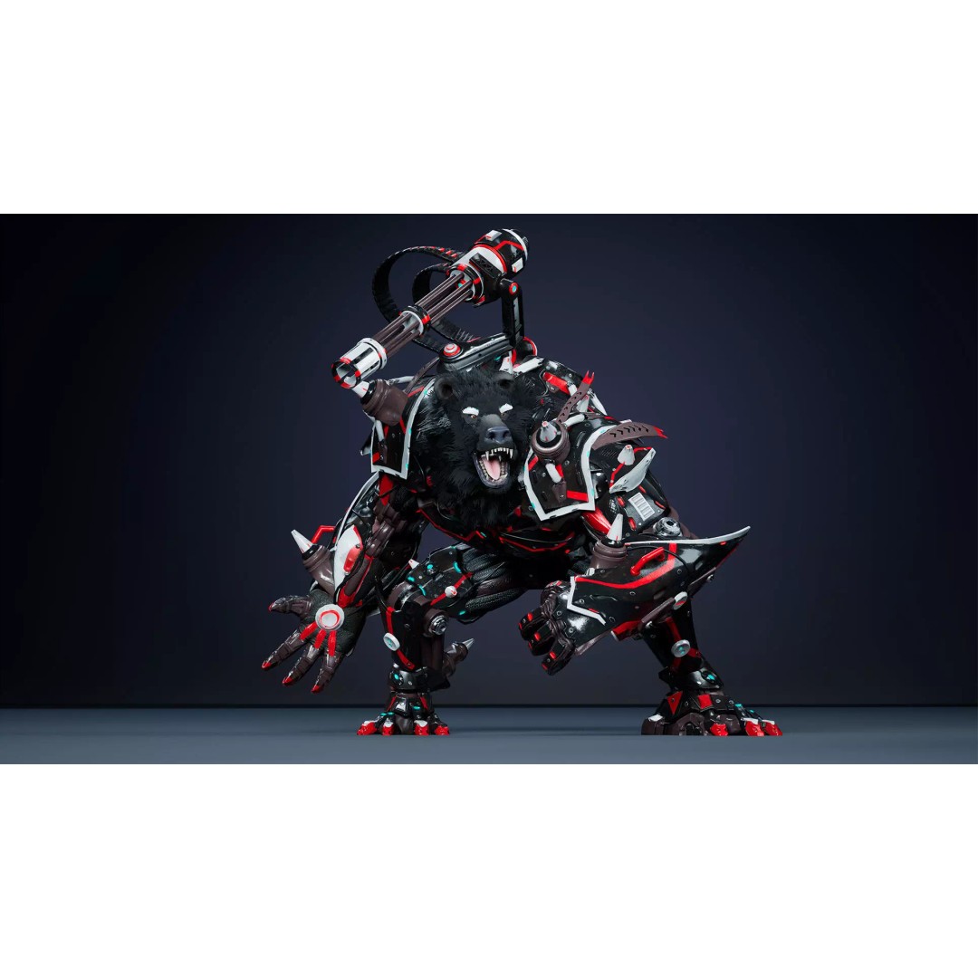 Alien Bear 3D Model – Low Poly Game-Ready Character, FBX, UE4/UE5 - View 18