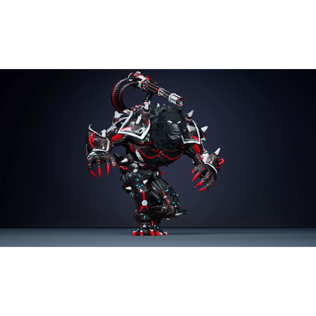 Alien Bear 3D Model – Low Poly Game-Ready Character, FBX, UE4/UE5 - View 19