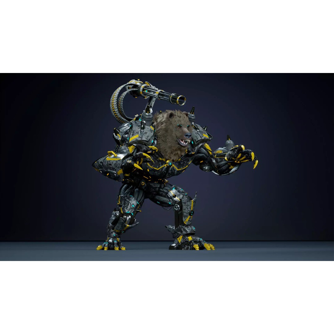 Alien Bear 3D Model – Low Poly Game-Ready Character, FBX, UE4/UE5 - View 20