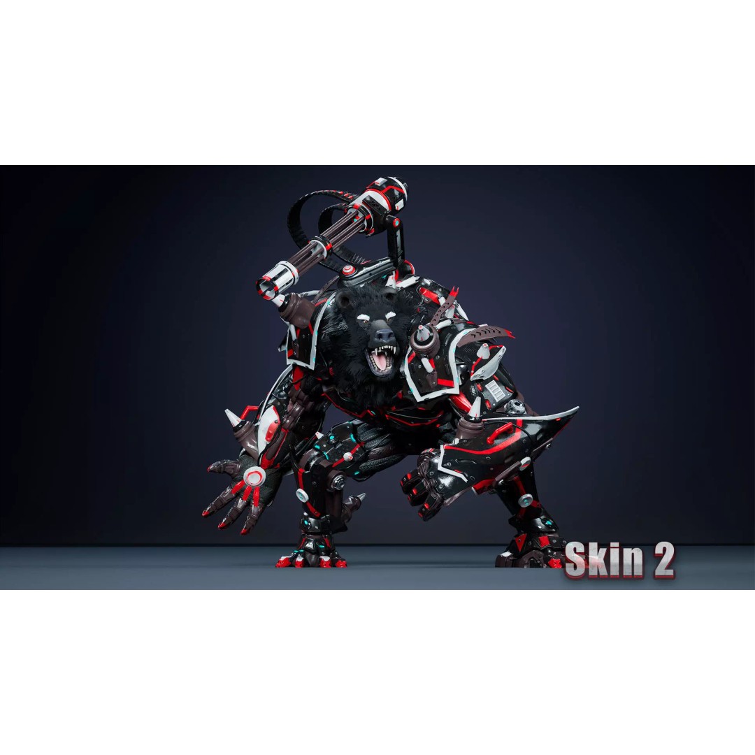 Alien Bear 3D Model – Low Poly Game-Ready Character, FBX, UE4/UE5 - View 7