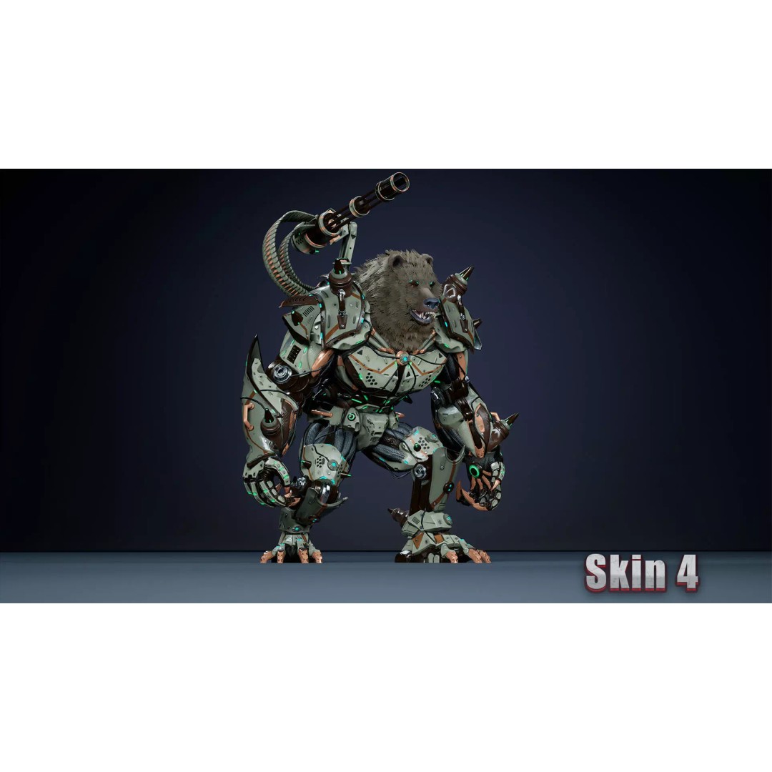 Alien Bear 3D Model – Low Poly Game-Ready Character, FBX, UE4/UE5 - View 9
