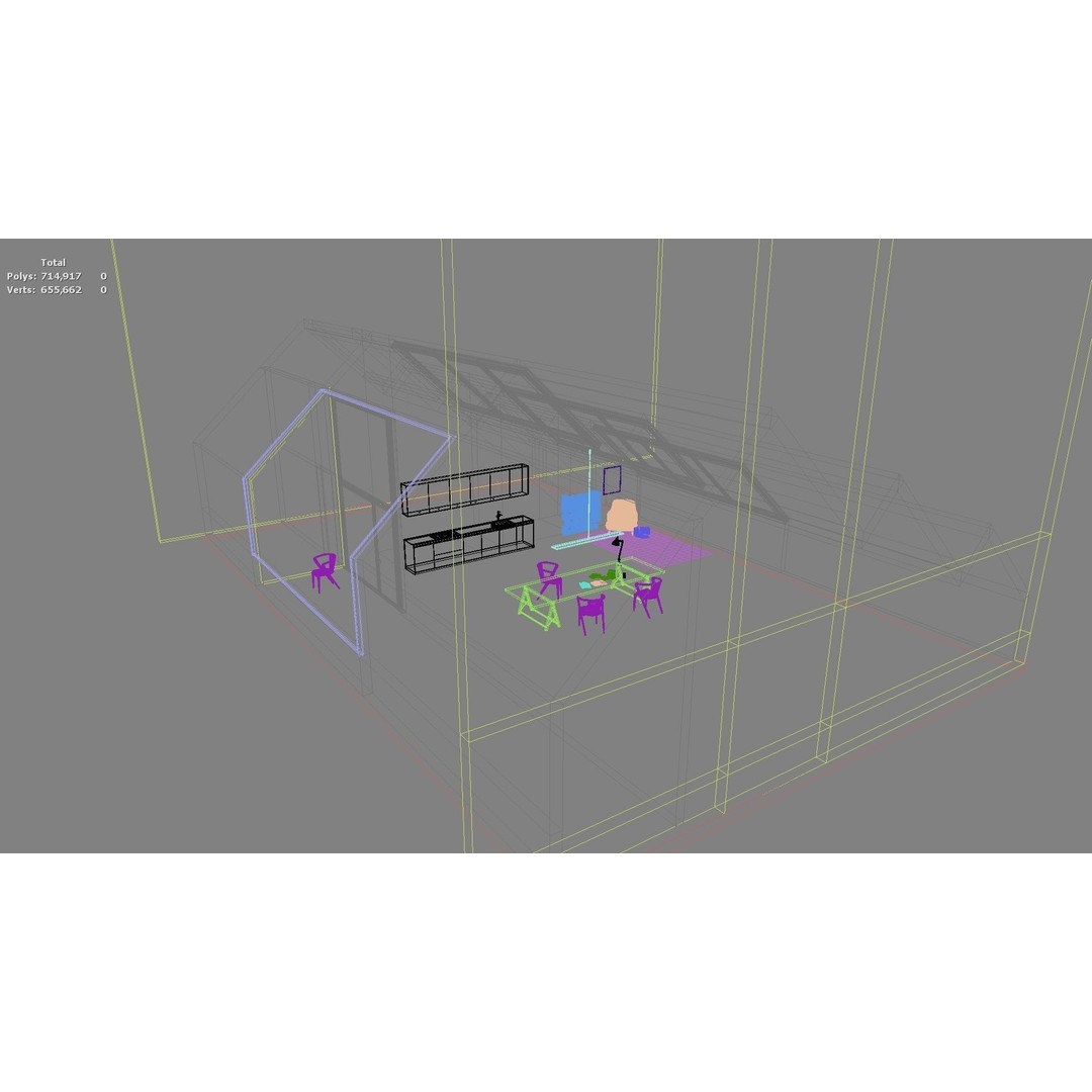 Modern Residential Interior 3D Model – High Quality Living Room, OBJ, FBX - View 13