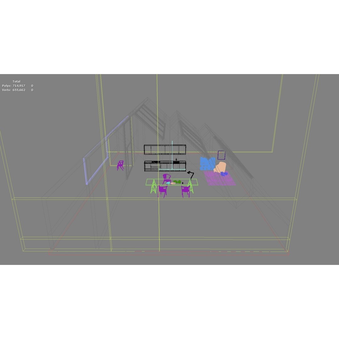 Modern Residential Interior 3D Model – High Quality Living Room, OBJ, FBX - View 15