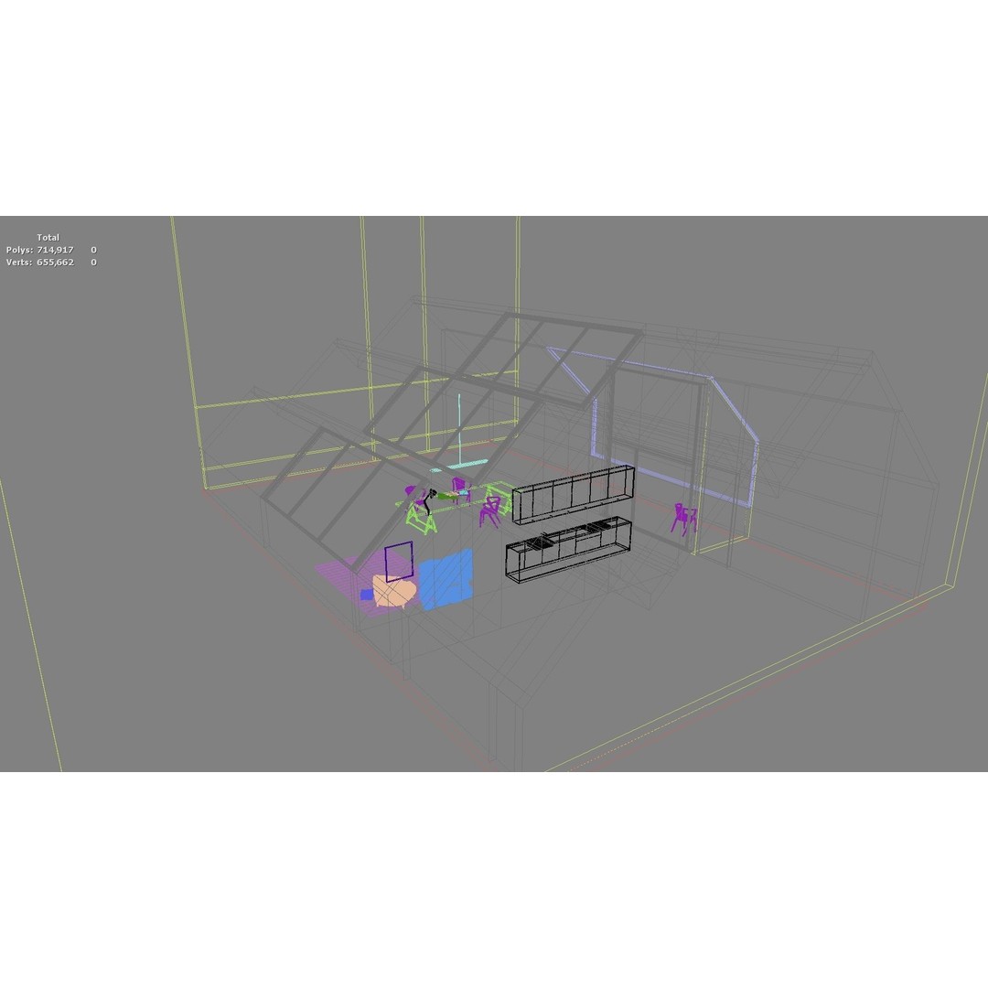 Modern Residential Interior 3D Model – High Quality Living Room, OBJ, FBX - View 18