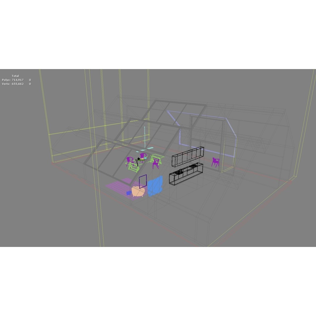 Modern Residential Interior 3D Model – High Quality Living Room, OBJ, FBX - View 19