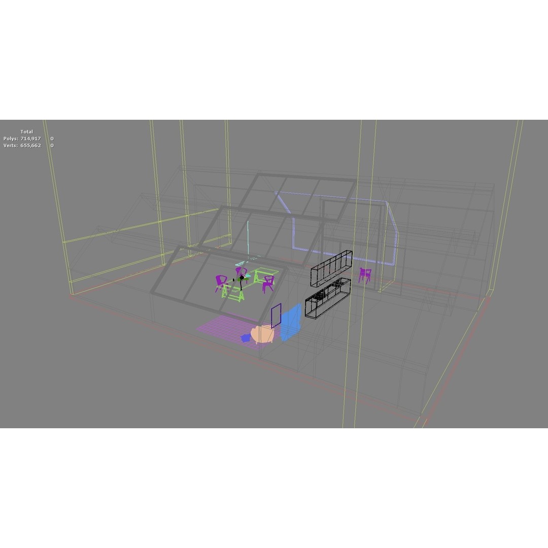 Modern Residential Interior 3D Model – High Quality Living Room, OBJ, FBX - View 20
