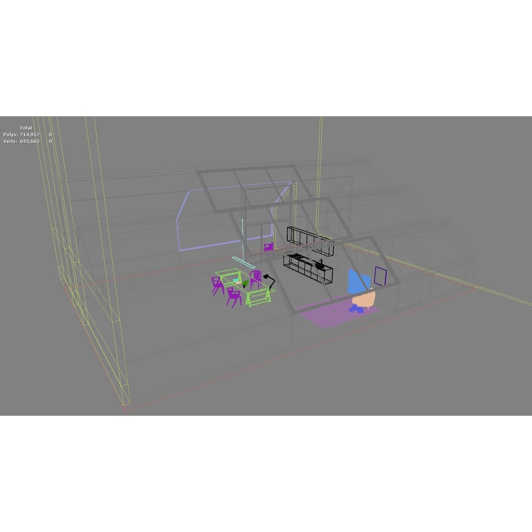 Modern Residential Interior 3D Model – High Quality Living Room, OBJ, FBX - View 21