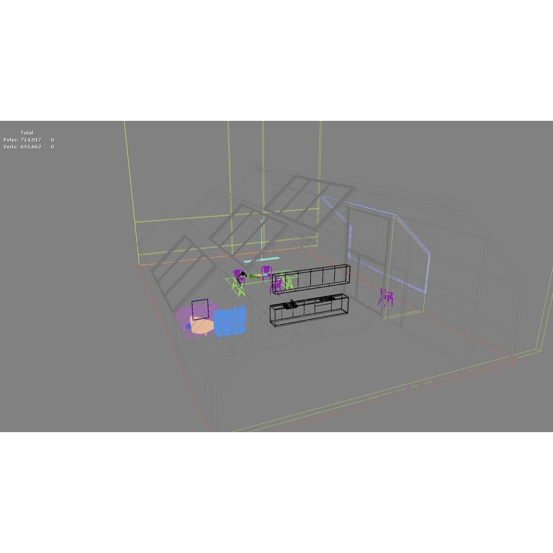 Modern Residential Interior 3D Model – High Quality Living Room, OBJ, FBX - View 22
