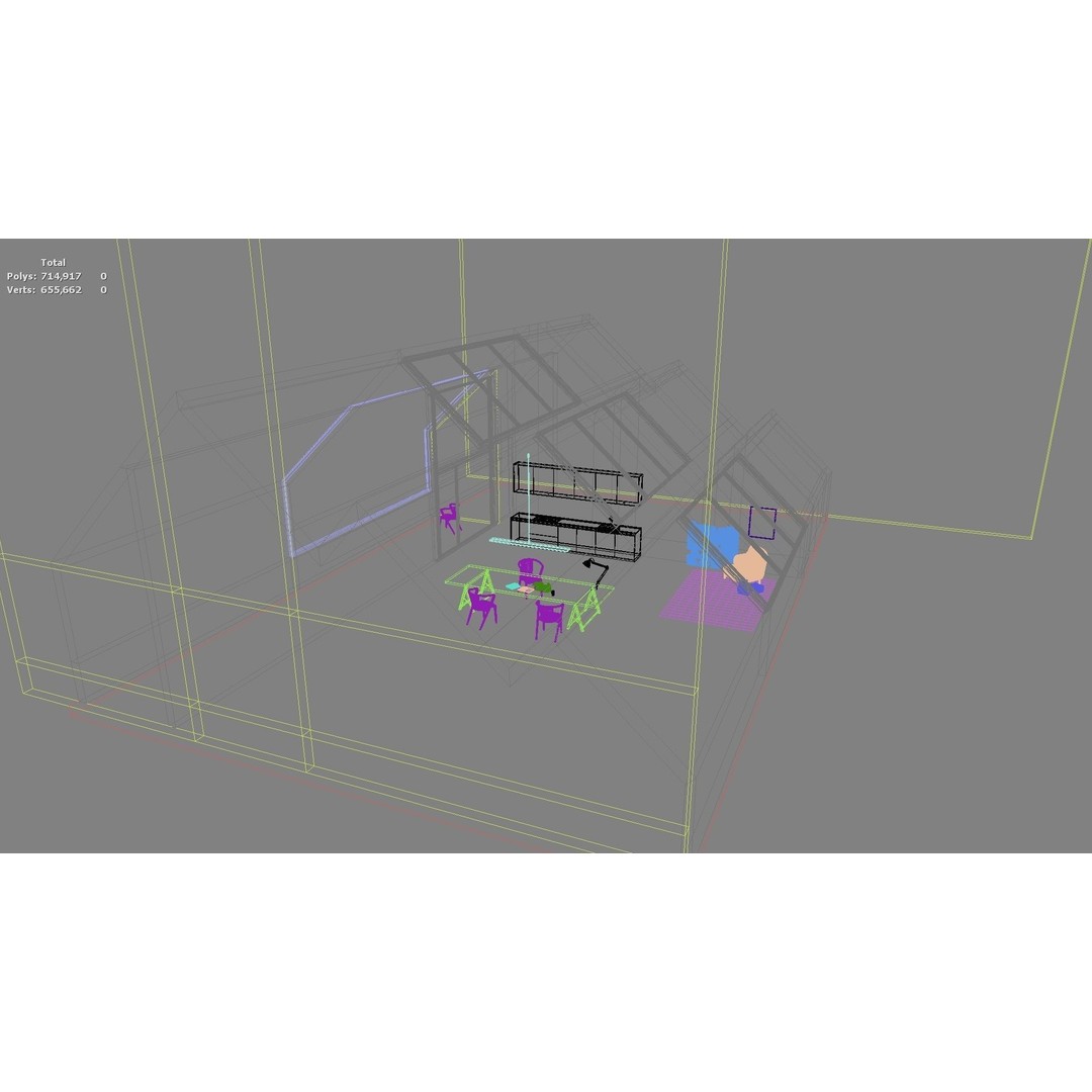 Modern Residential Interior 3D Model – High Quality Living Room, OBJ, FBX - View 27