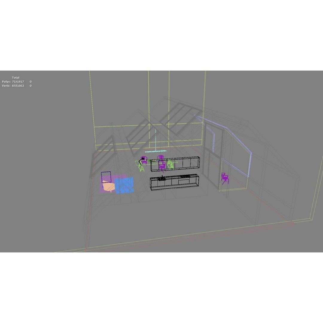 Modern Residential Interior 3D Model – High Quality Living Room, OBJ, FBX - View 31