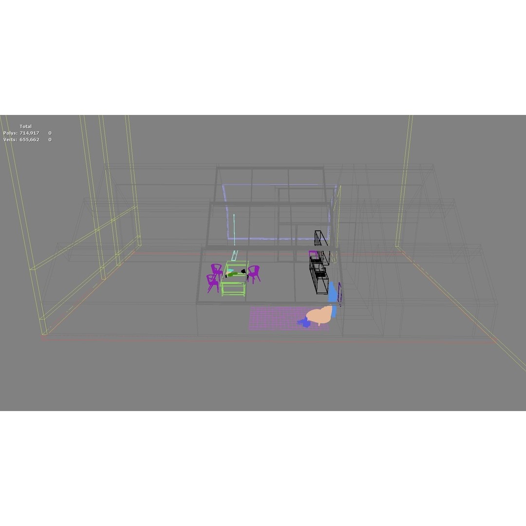 Modern Residential Interior 3D Model – High Quality Living Room, OBJ, FBX - View 33