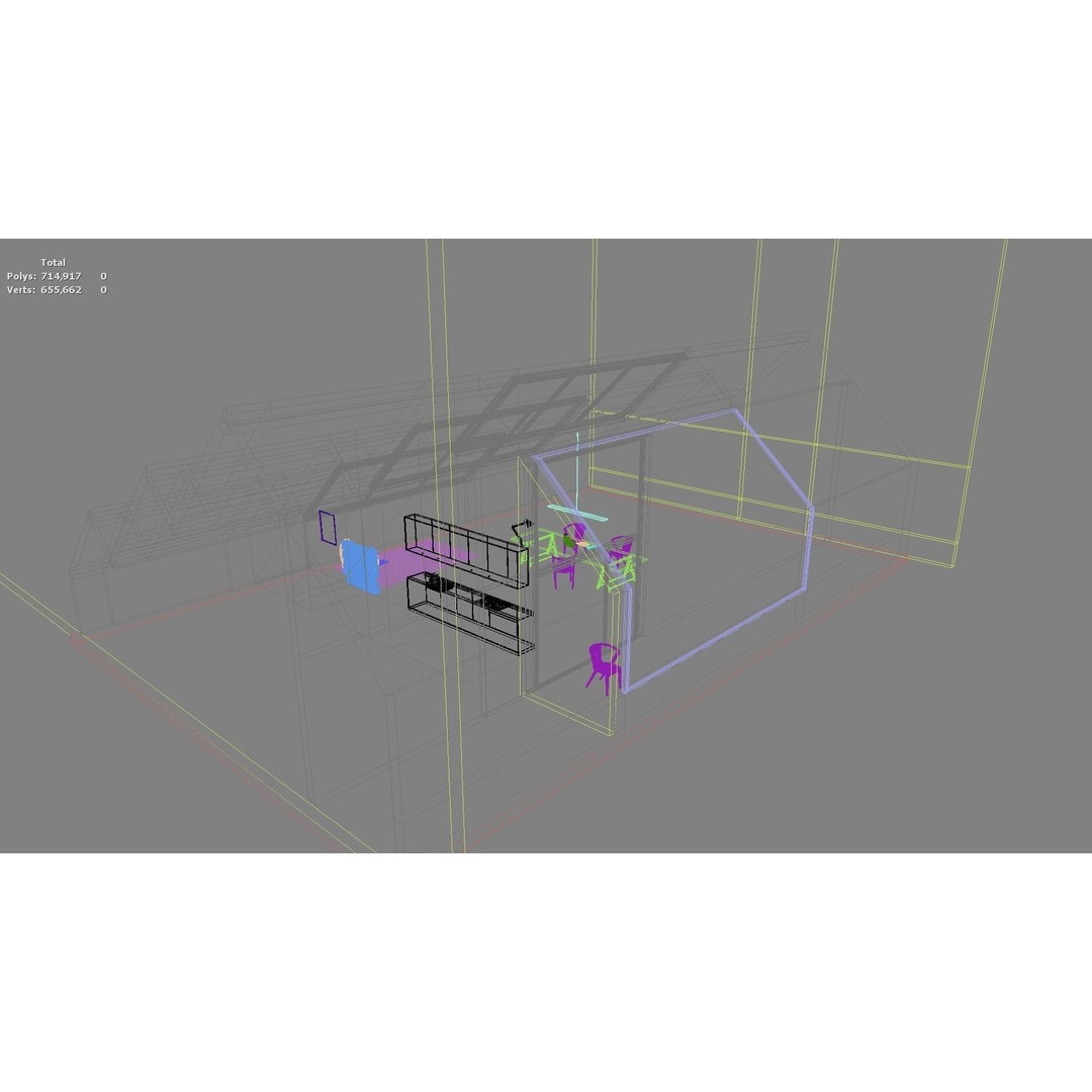 Modern Residential Interior 3D Model – High Quality Living Room, OBJ, FBX - View 34