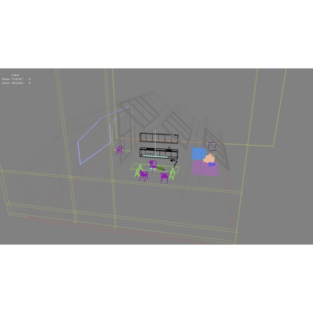 Modern Residential Interior 3D Model – High Quality Living Room, OBJ, FBX - View 37