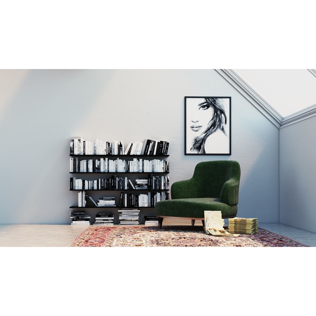 Modern Residential Interior 3D Model – High Quality Living Room, OBJ, FBX - View 6