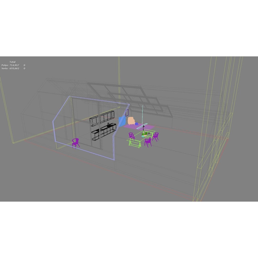 Modern Residential Interior 3D Model – High Quality Living Room, OBJ, FBX - View 9