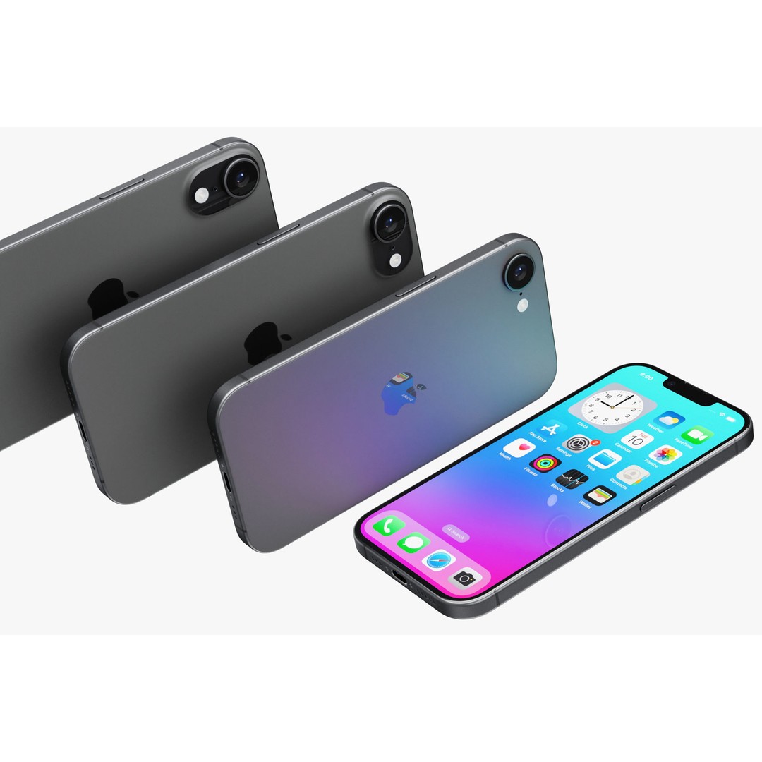Apple iPhone 16E 3D Model – Realistic Game-Ready Asset, FBX, OBJ, Blender - View 12