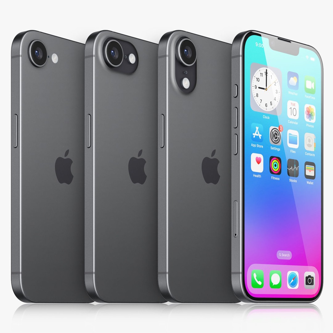 Apple iPhone 16E 3D Model – Realistic Game-Ready Asset, FBX, OBJ, Blender - View 3