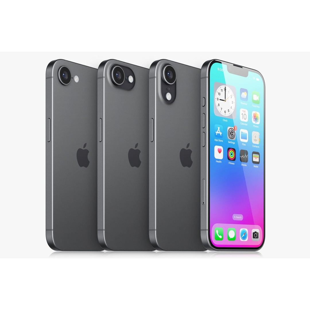 Apple iPhone 16E 3D Model – Realistic Game-Ready Asset, FBX, OBJ, Blender - View 4