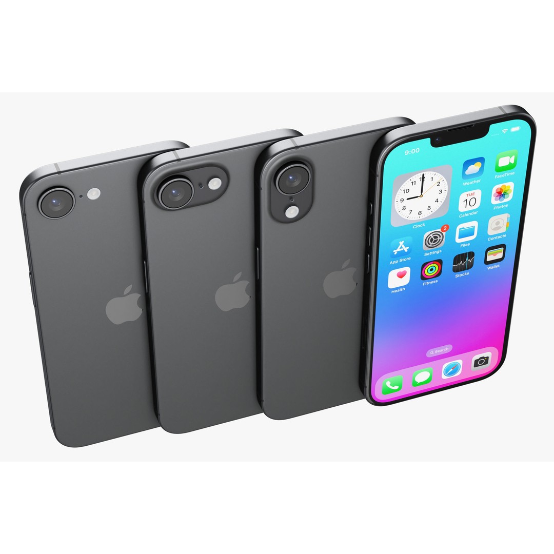 Apple iPhone 16E 3D Model – Realistic Game-Ready Asset, FBX, OBJ, Blender - View 8