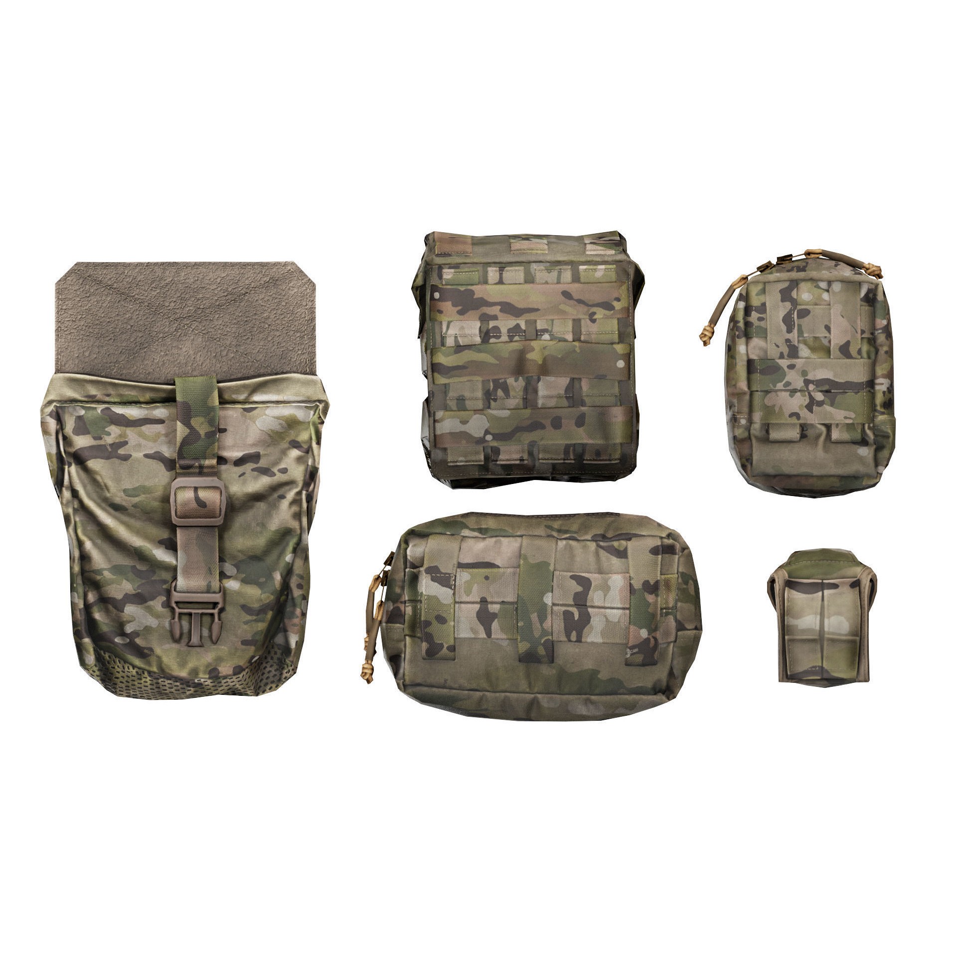 ADA Military Pouches Bundle 01 - Low-Poly Game-Ready 3D Model - View 10