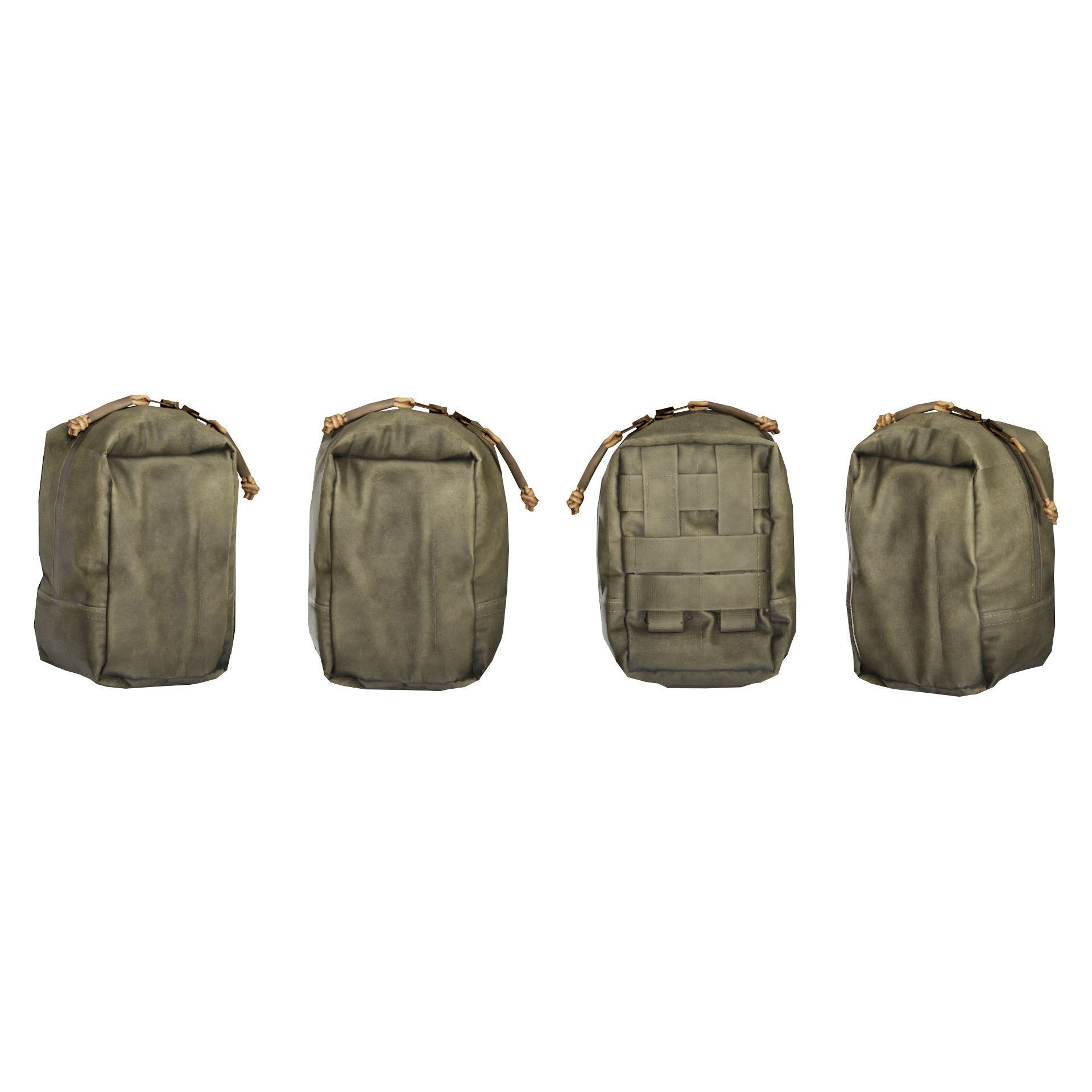 ADA Military Pouches Bundle 01 - Low-Poly Game-Ready 3D Model - View 7