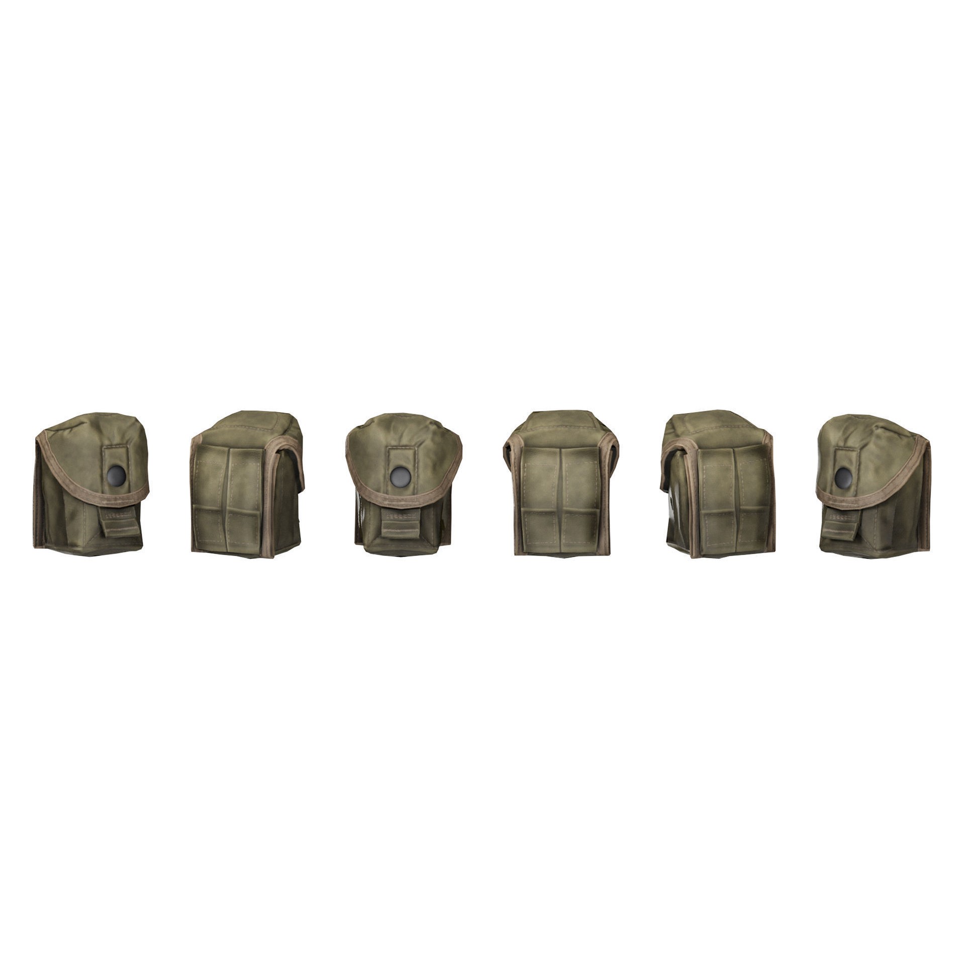 ADA Military Pouches Bundle 01 - Low-Poly Game-Ready 3D Model - View 9