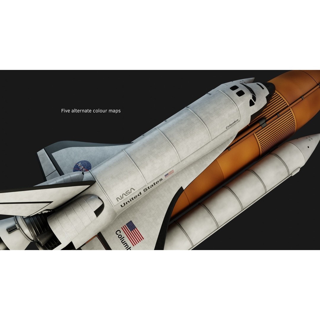 Space Shuttle 3D Model – High Poly Rigged PBR Asset, Blender & FBX - View 21