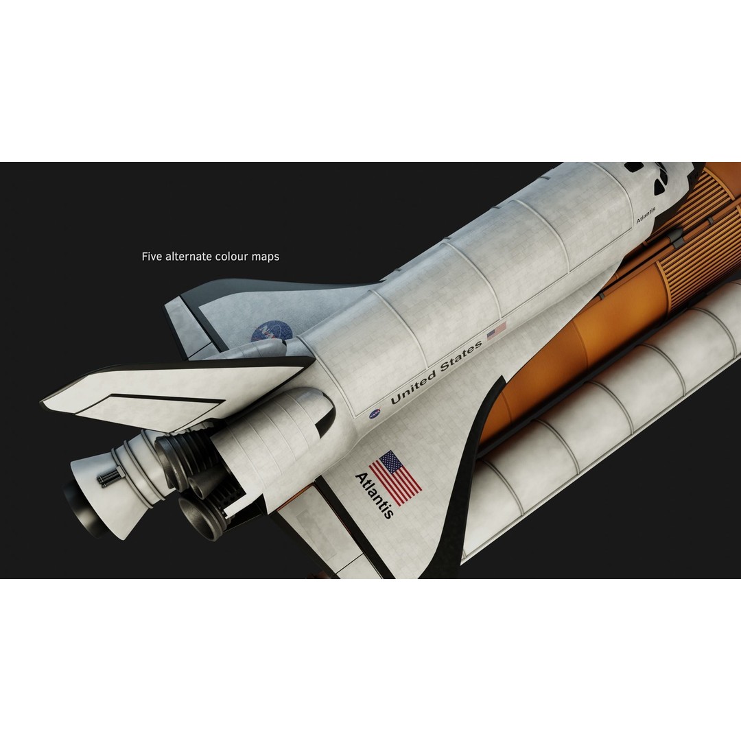 Space Shuttle 3D Model – High Poly Rigged PBR Asset, Blender & FBX - View 24