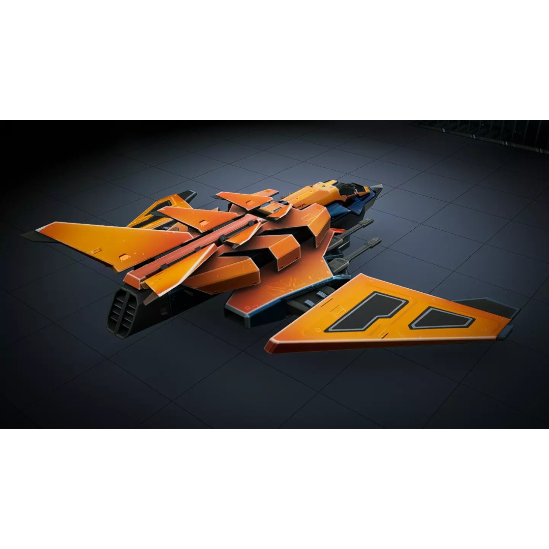 Stylized Sci-Fi Spaceship 3D Model – Ultra Low Poly Game Asset, FBX - View 10