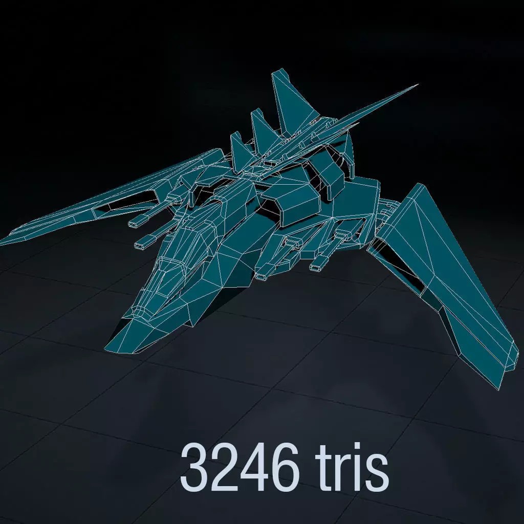 Stylized Sci-Fi Spaceship 3D Model – Ultra Low Poly Game Asset, FBX - View 11