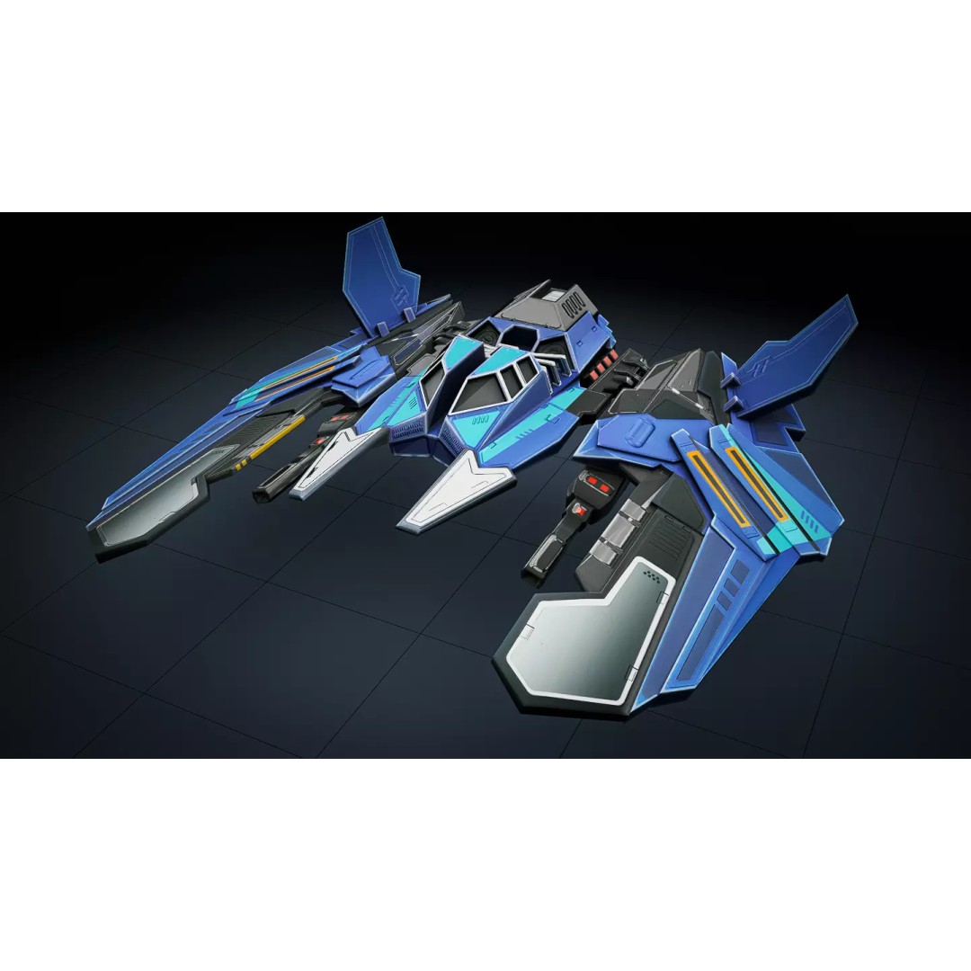 Stylized Sci-Fi Spaceship 3D Model – Ultra Low Poly Game Asset, FBX - View 12