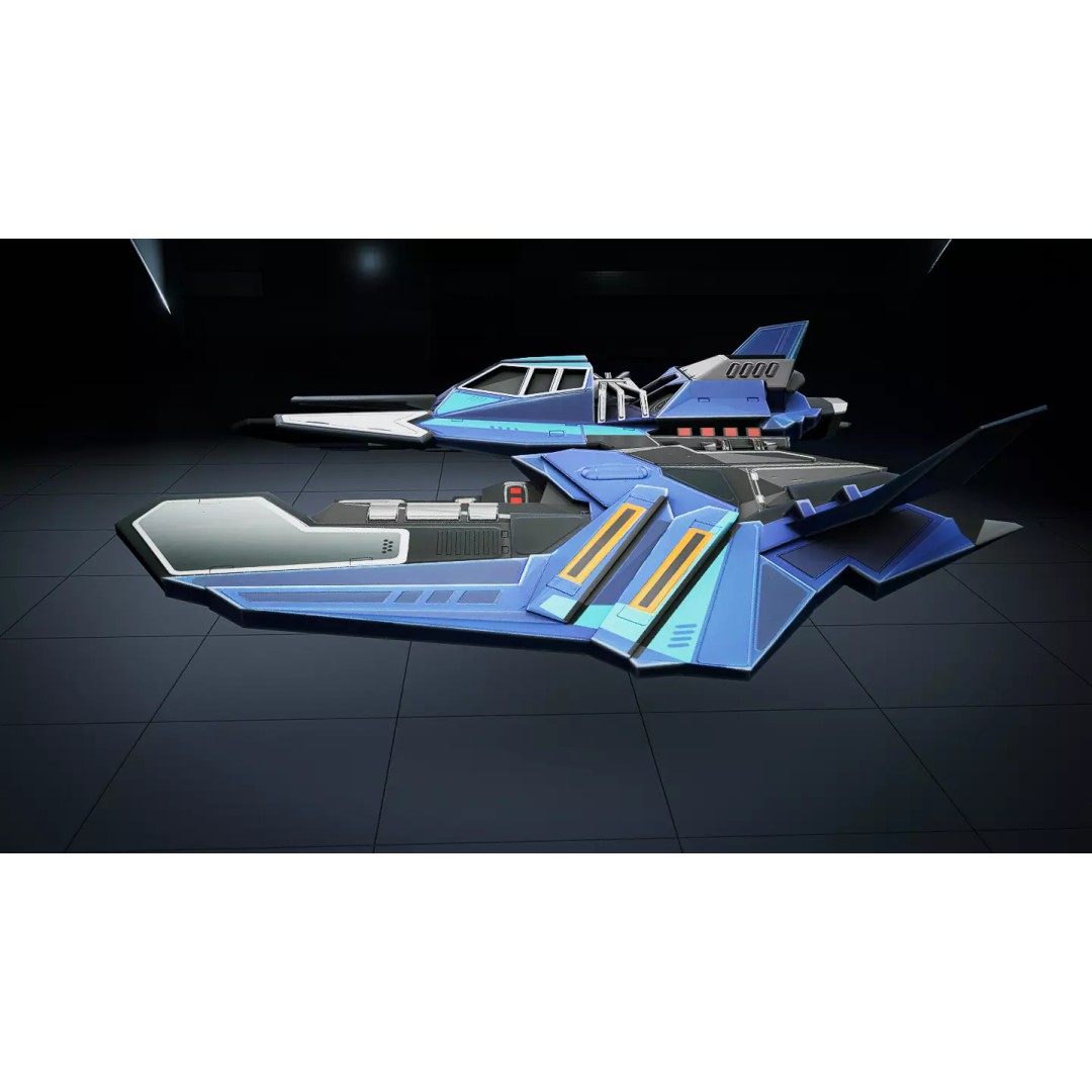 Stylized Sci-Fi Spaceship 3D Model – Ultra Low Poly Game Asset, FBX - View 13