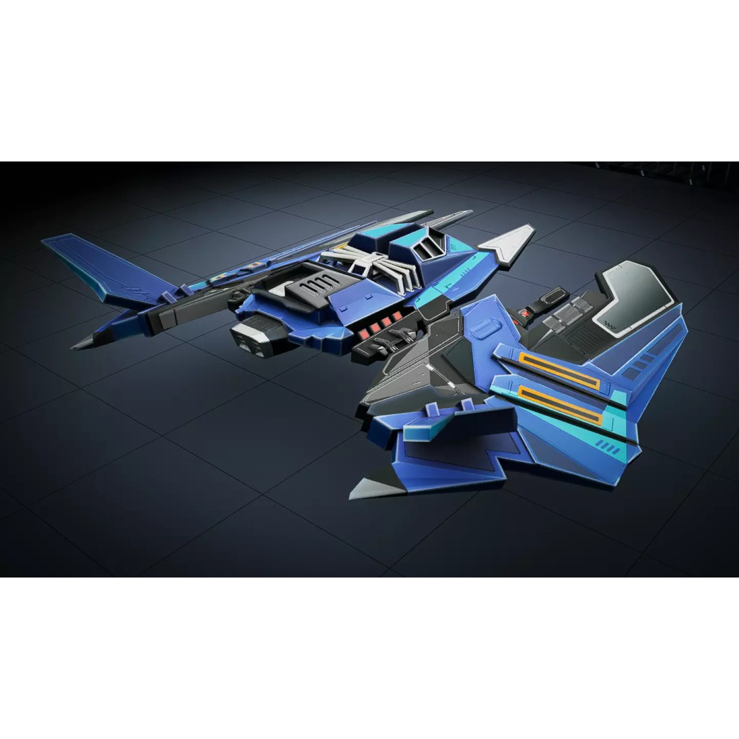 Stylized Sci-Fi Spaceship 3D Model – Ultra Low Poly Game Asset, FBX - View 14