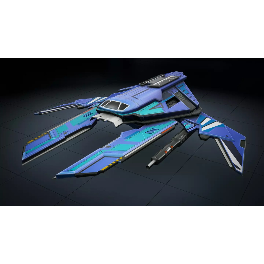 Stylized Sci-Fi Spaceship 3D Model – Ultra Low Poly Game Asset, FBX - View 16