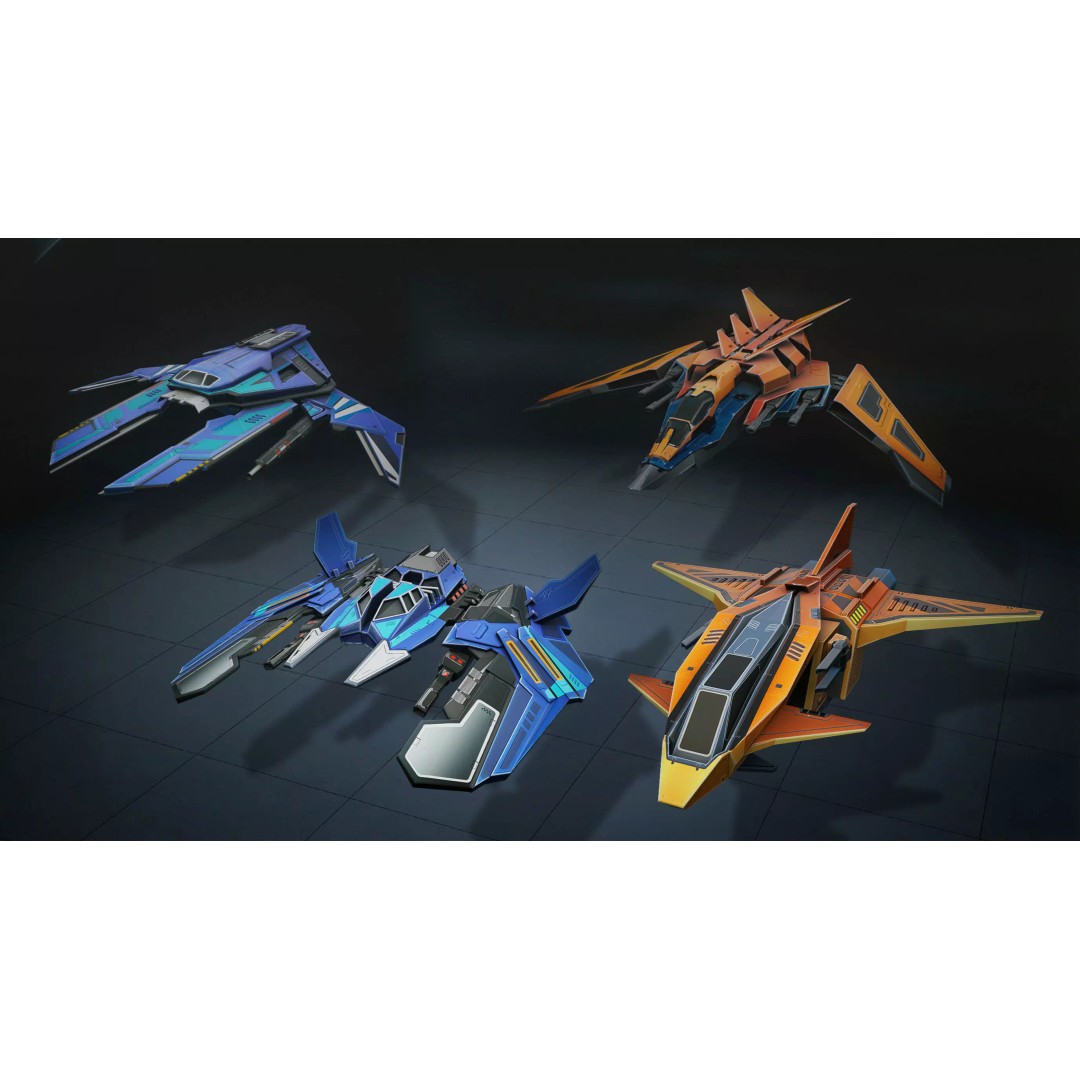 Stylized Sci-Fi Spaceship 3D Model – Ultra Low Poly Game Asset, FBX - View 2