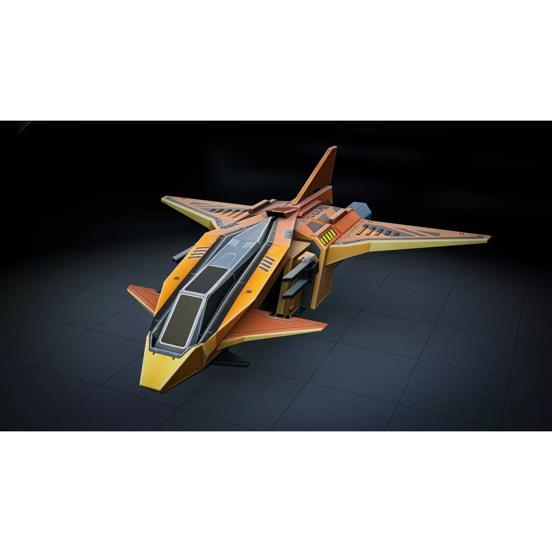 Stylized Sci-Fi Spaceship 3D Model – Ultra Low Poly Game Asset, FBX - View 3
