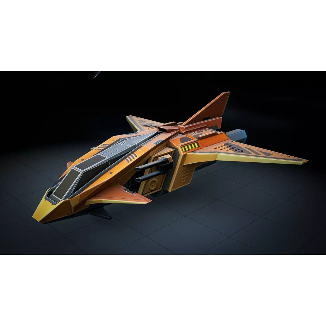 Stylized Sci-Fi Spaceship 3D Model – Ultra Low Poly Game Asset, FBX - View 4