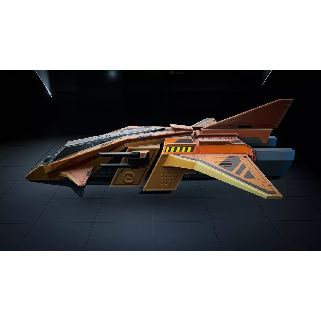 Stylized Sci-Fi Spaceship 3D Model – Ultra Low Poly Game Asset, FBX - View 5