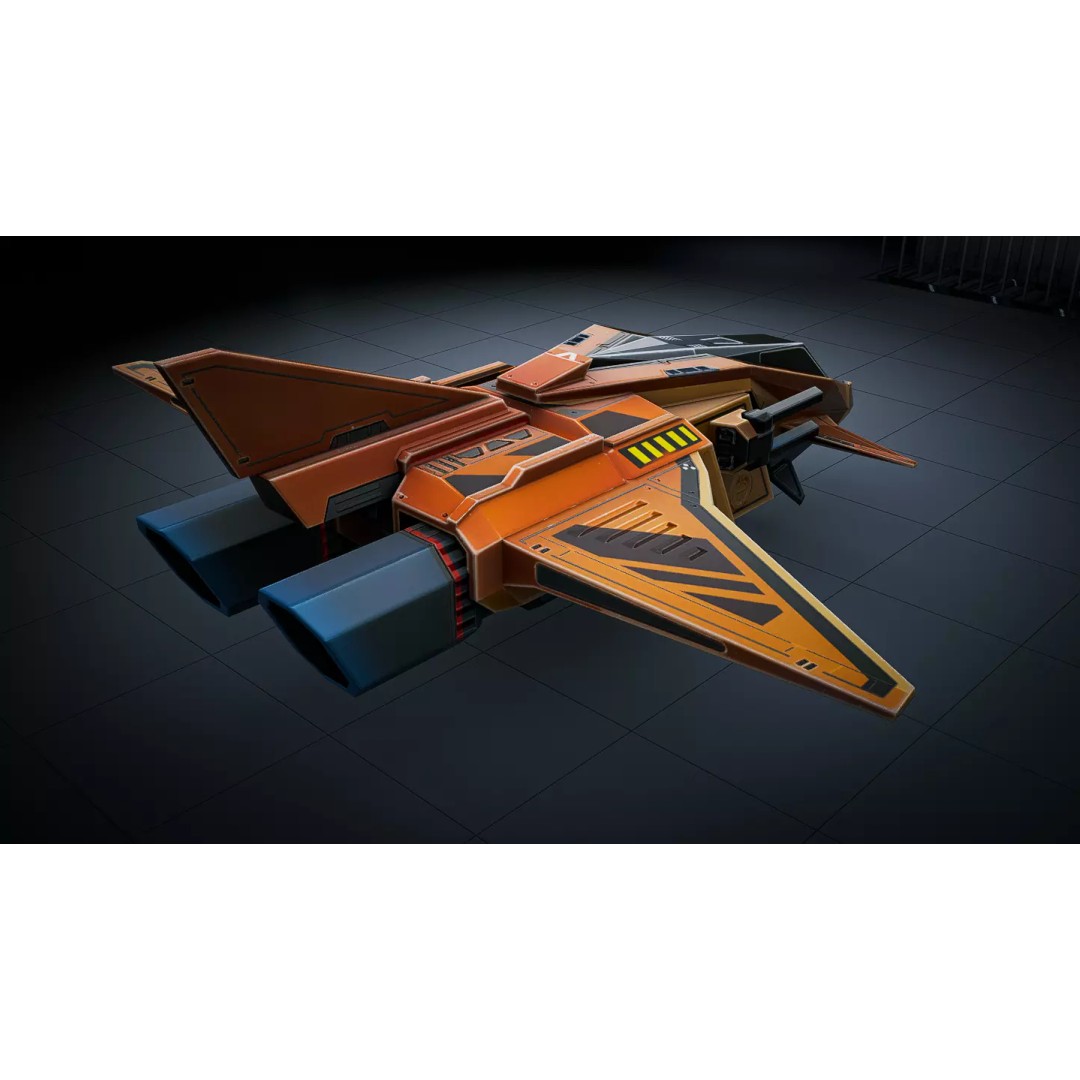 Stylized Sci-Fi Spaceship 3D Model – Ultra Low Poly Game Asset, FBX - View 6